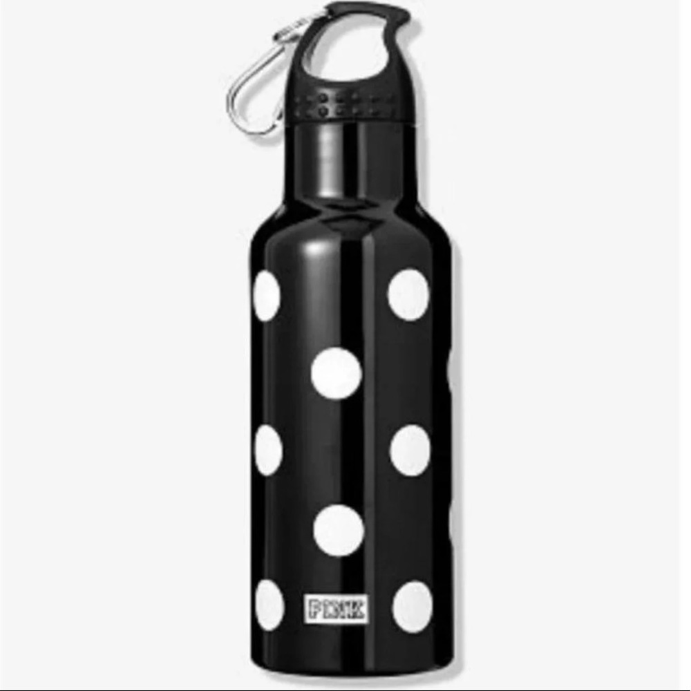 Pink Vs polka dot water bottle